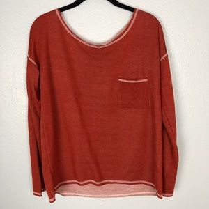 Color Thread Pumpkin Orange Knit Top M